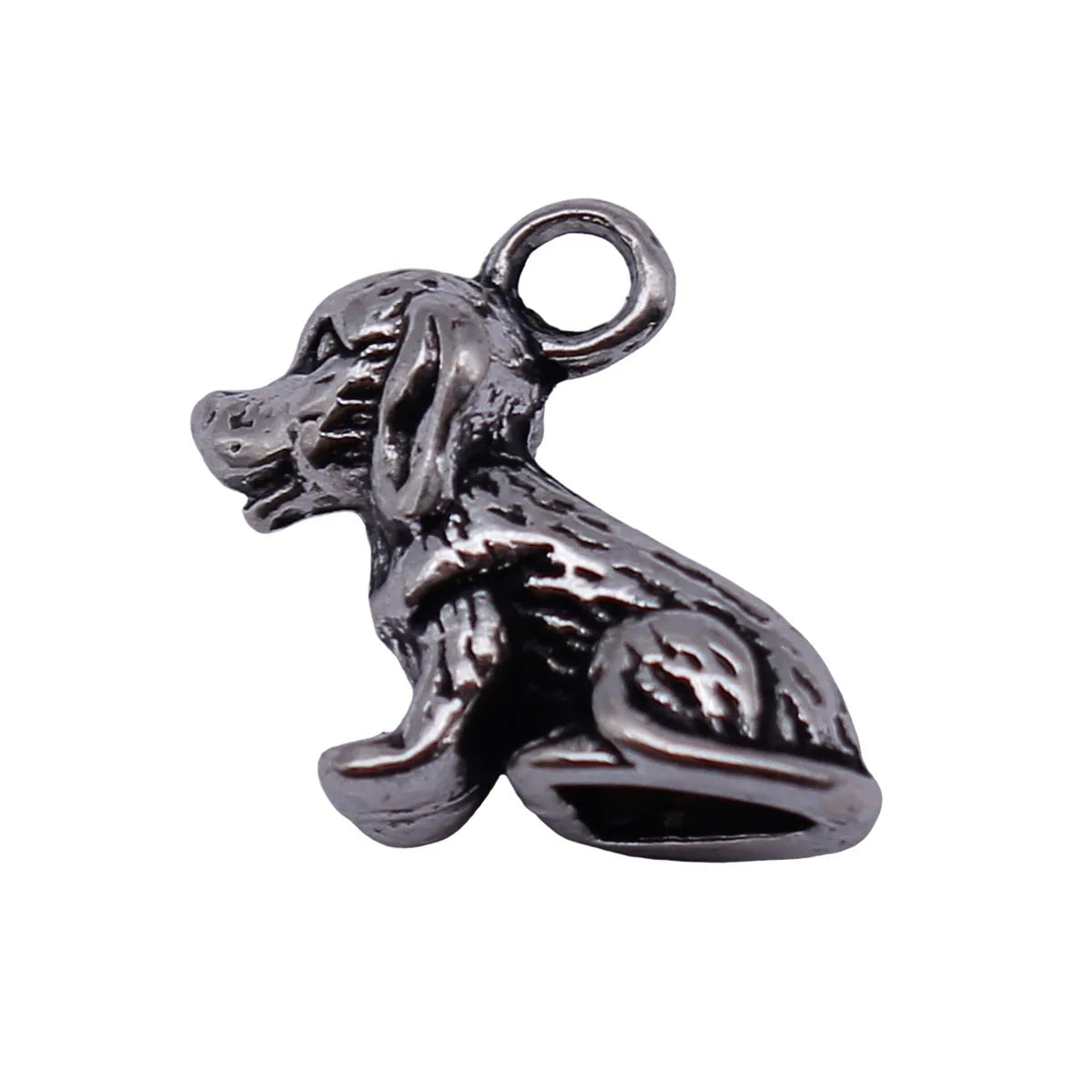 16x13mm 1.8g Antique Silver Zinc Alloy 3D Small Dog Charm Pendant for DIY Pet Theme Jewelry