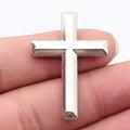 41x29mm 11.4g Silver Tone Zinc Alloy Beveled Edge Cross Charm Pendant for DIY Necklace Jewelry