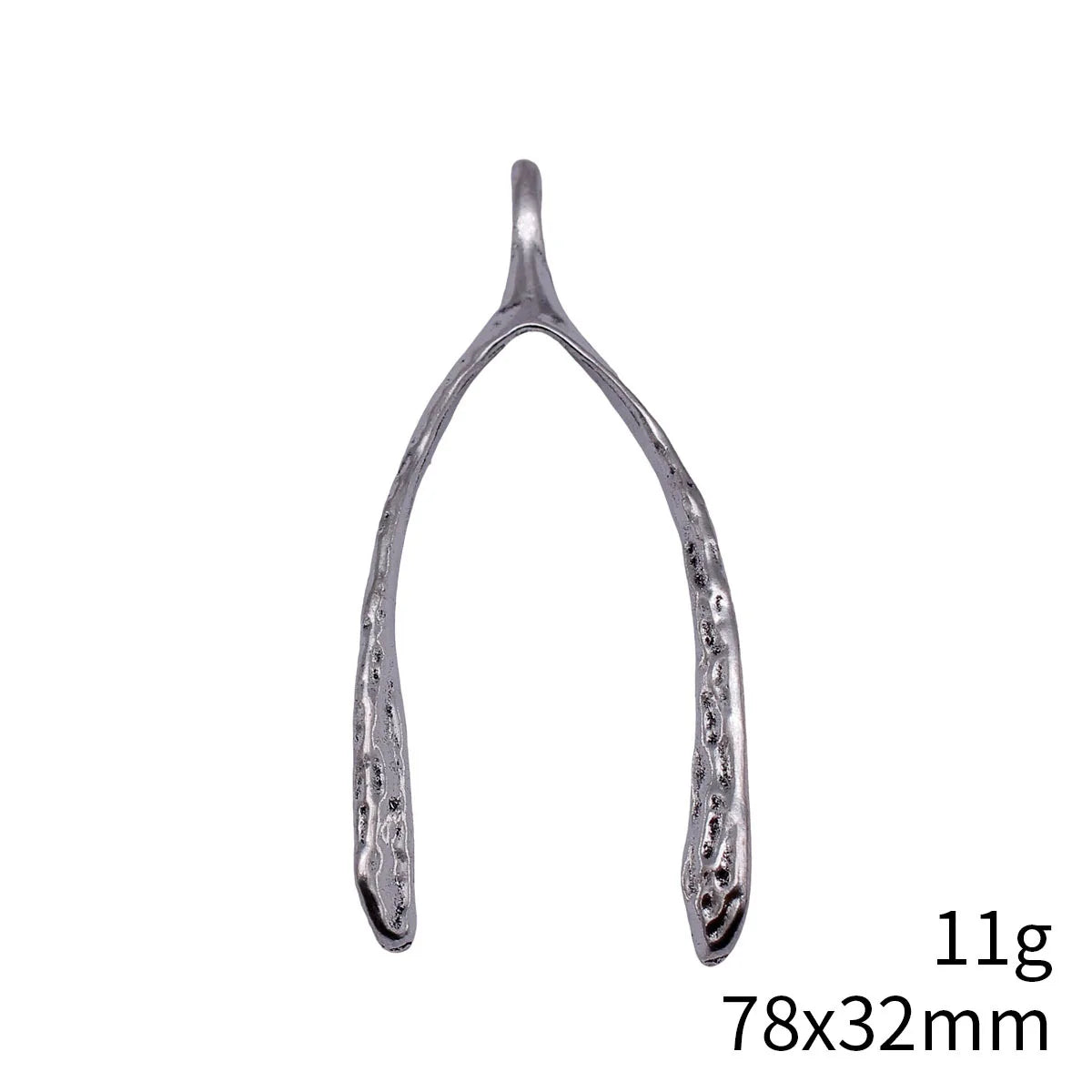 78x32mm 11g Multicolor Zinc Alloy Hammered Wishbone Charm Pendant for DIY Necklace Jewelry Making