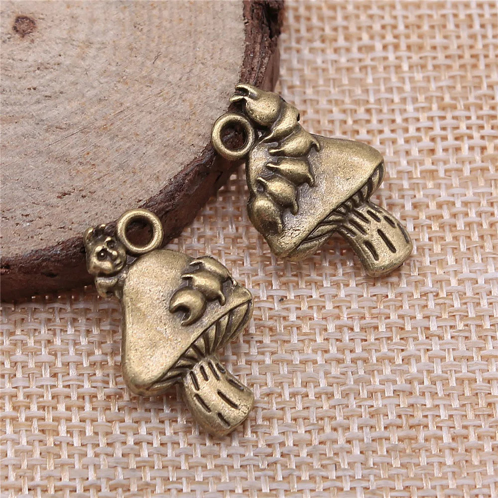 25x16mm 3.4g Multicolor Zinc Alloy Caterpillar Mushroom Charm Pendant for DIY Necklace Bracelet