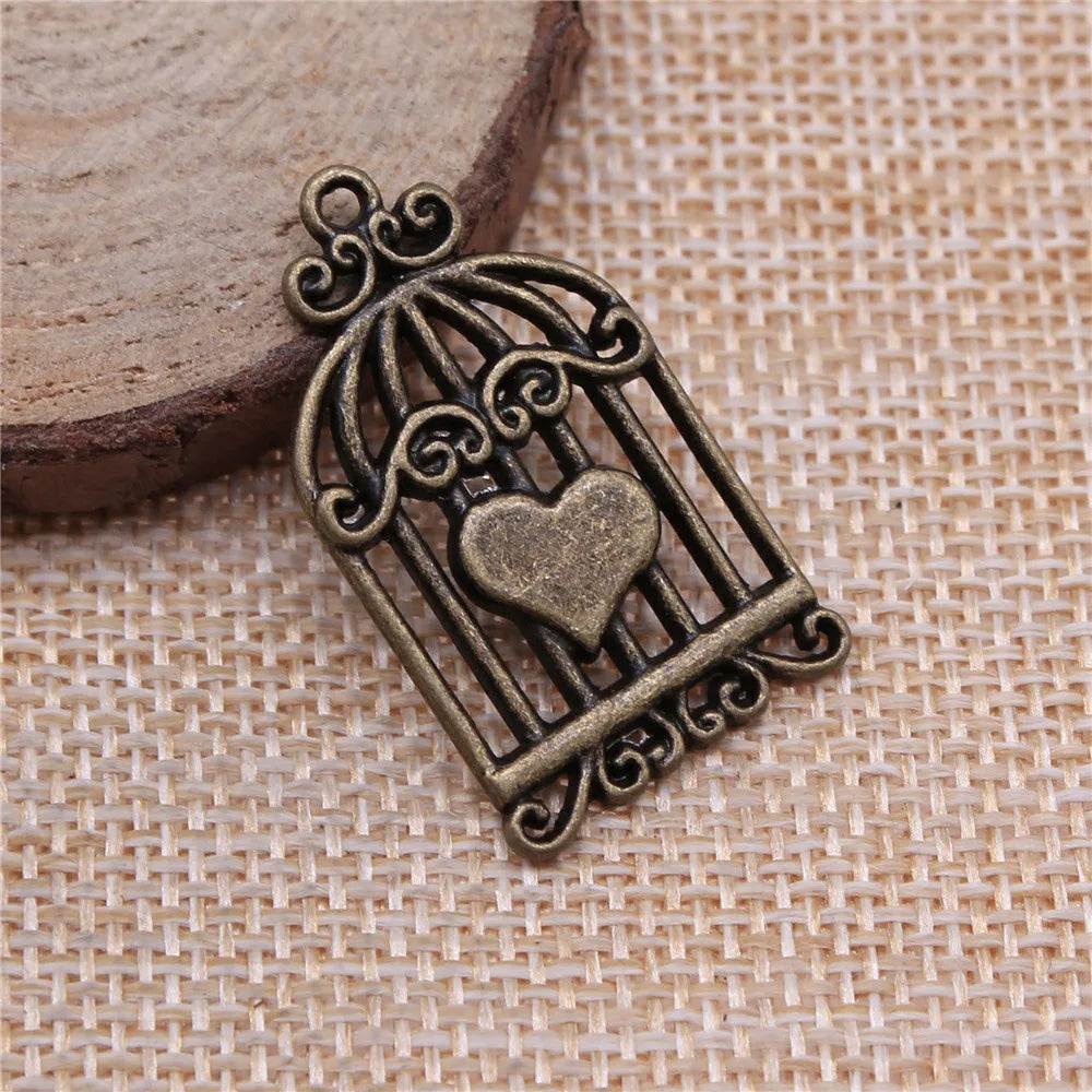 20x33mm 3.2g Multicolor Zinc Alloy Birdcage Bird charm pendant for DIY necklace bracelet jewelry making