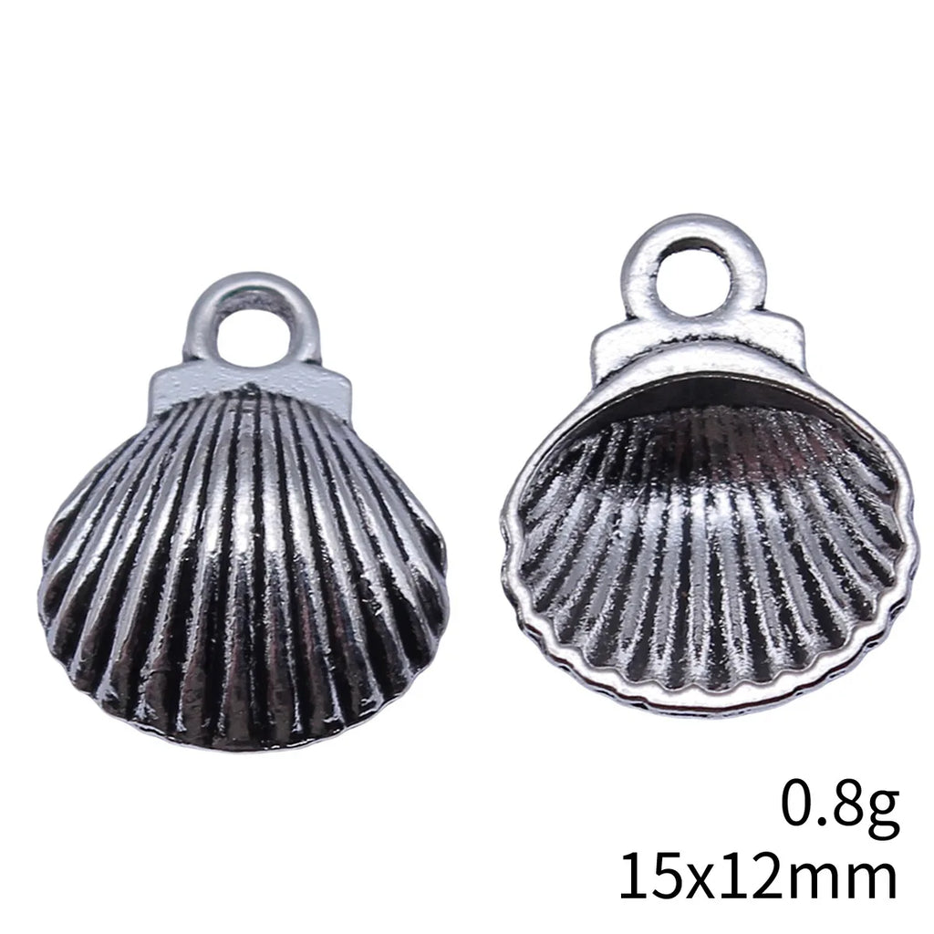 15x12mm 0.8g Antique Silver Zinc Alloy Shell Charm Pendant for DIY Necklace Bracelet Jewelry