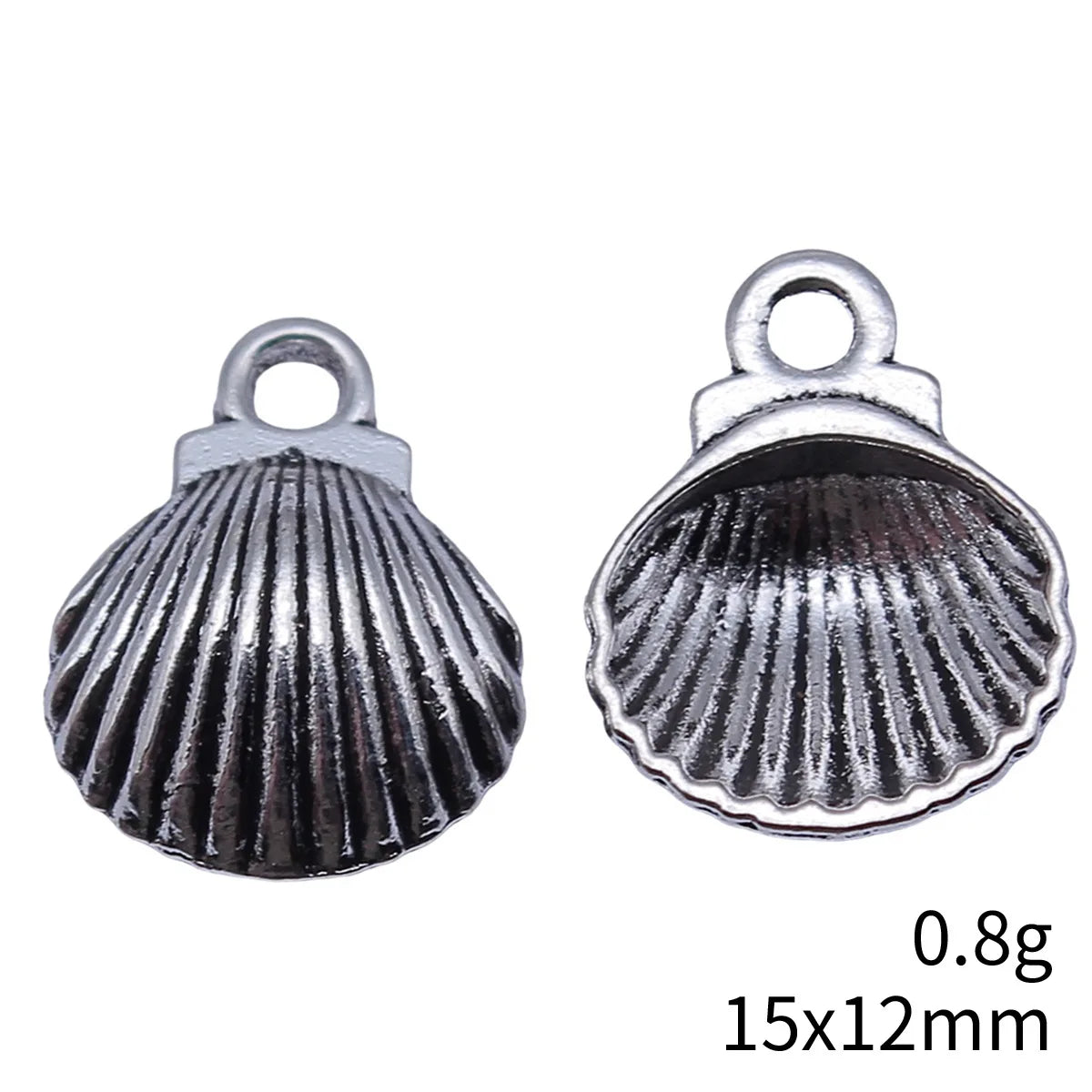 15x12mm 0.8g Antique Silver Zinc Alloy Shell Charm Pendant for DIY Necklace Bracelet Jewelry