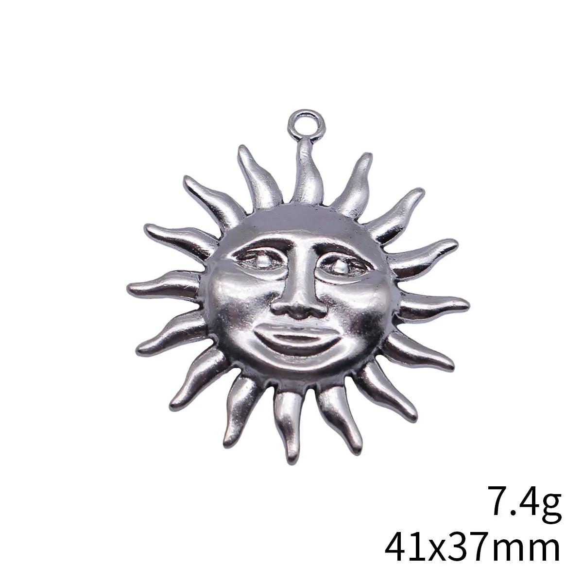 41x37mm 7.4g Antique Silver Zinc Alloy Face Sun Charm Pendant for DIY Necklace Bracelet Making