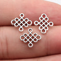 13x12mm 0.4g Antique Silver Zinc Alloy Hollow Chinese Knot connector charm for DIY jewelry making