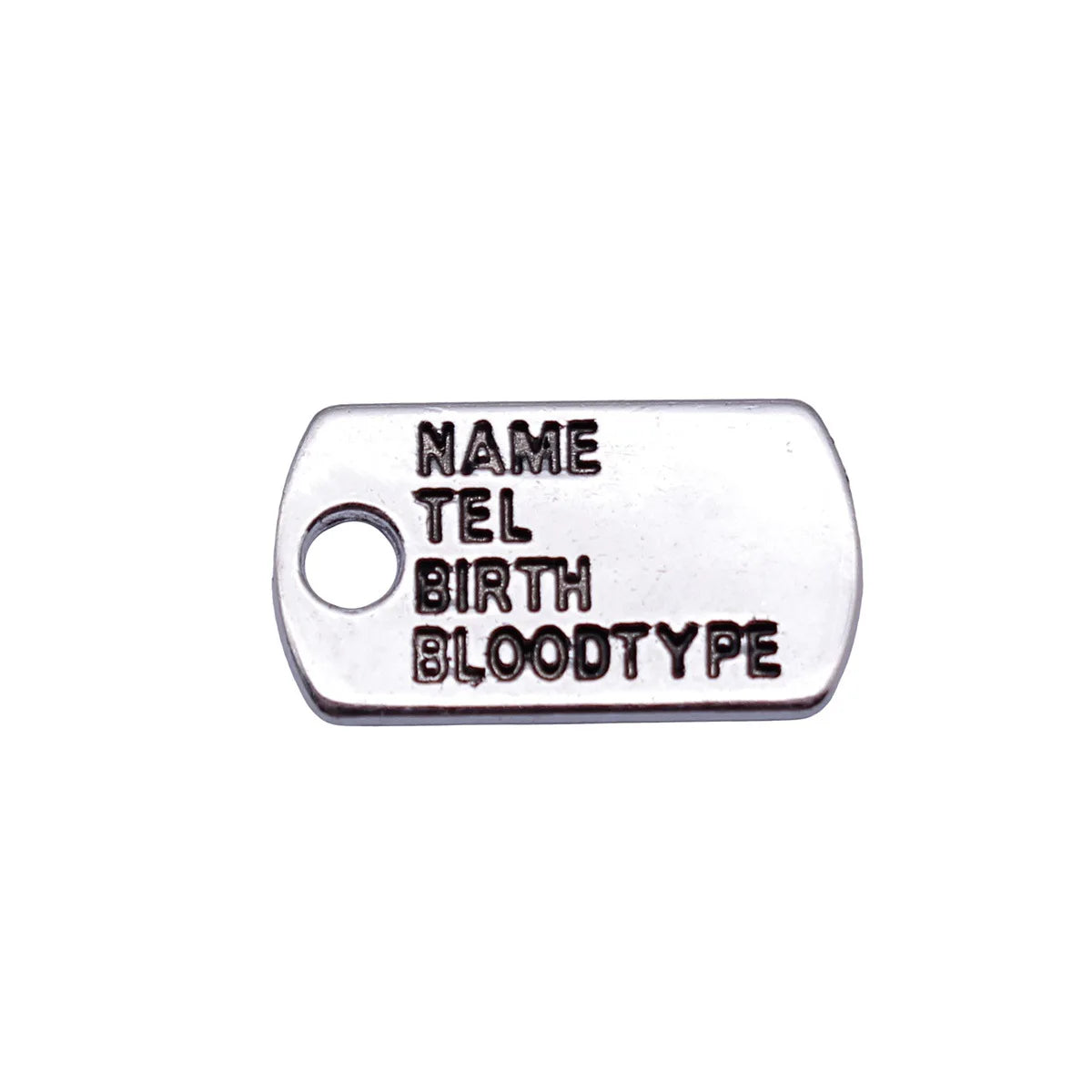 17x9.6mm 0.98g Antique Silver Zinc Alloy ID Tag Charm Pendant for DIY Necklace Bracelet Jewelry Making