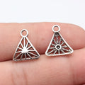 16x14mm 0.59g Antique Silver Zinc Alloy Hollow Triangle Charm Pendant for DIY Earrings Necklace