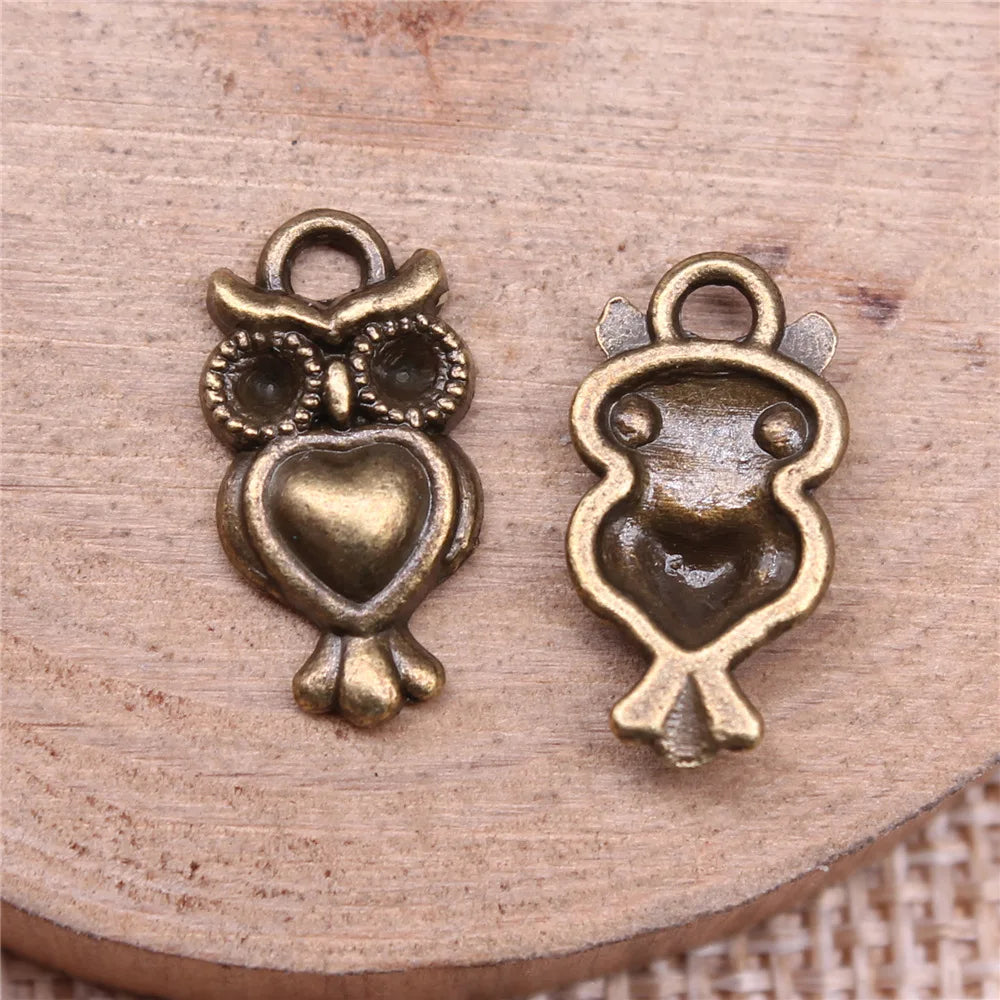 17x9mm 0.8g Multicolor Zinc Alloy Owl Cat Charm Pendant for DIY Necklace Bracelet Jewelry Making