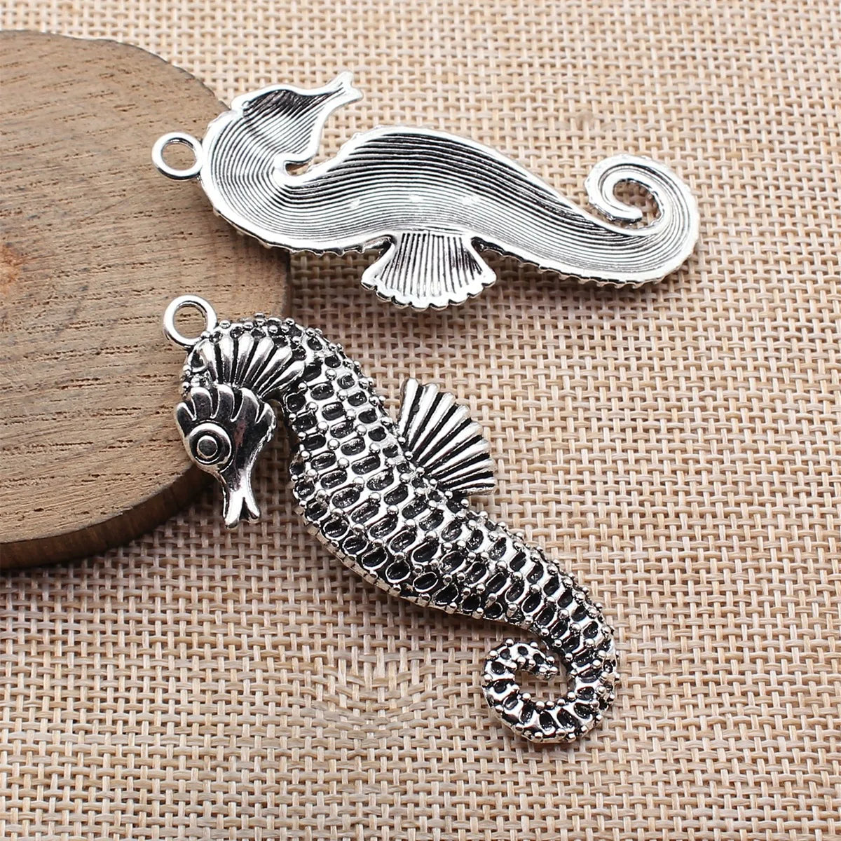 64x29mm 10.7g Multicolor Zinc Alloy Seahorse Charm Pendant for DIY Ocean Theme Necklace Jewelry Making