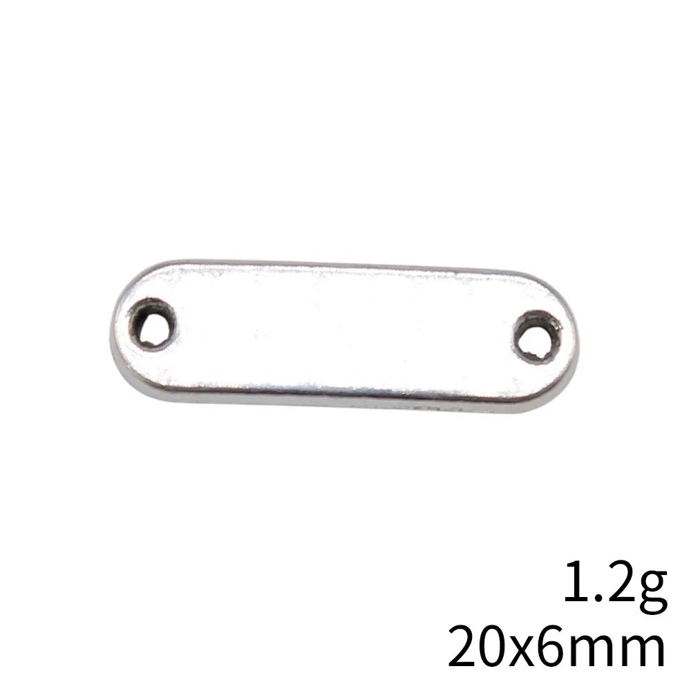 20x6mm 1.2g Antique Silver Zinc Alloy Smooth Curved Connector Charm for DIY Bracelet Jewelry Making