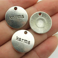 20x20mm 3g Multicolor Zinc Alloy karma Word Charm Pendant for DIY Necklace Bracelet Making