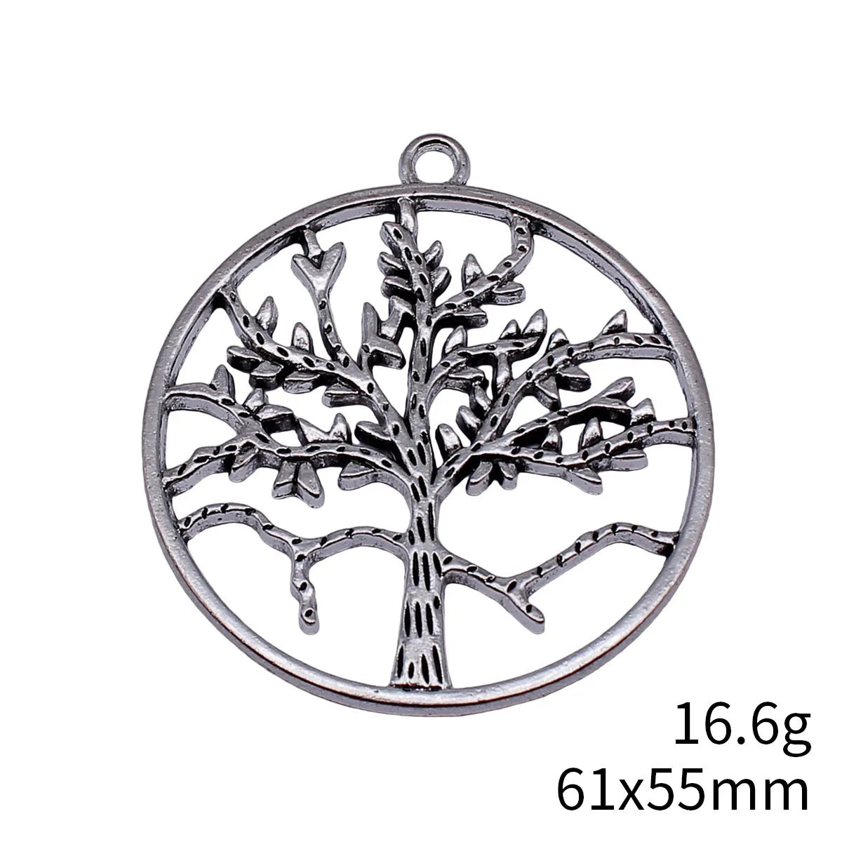 61x55mm 16.6g Antique Silver Zinc Alloy Hollow Round Tree Charm Pendant for Necklace Jewelry Making
