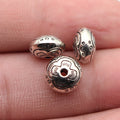 9.7x9.7x5.8mm 1.7g Antique Silver Zinc Alloy Flower Texture Spacer Beads for DIY Bracelet Jewelry Making