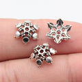 13x11x3.7mm 0.41g Antique Silver Tone Zinc Alloy Leaf Flower Bead Caps for DIY Bracelet Jewelry Making