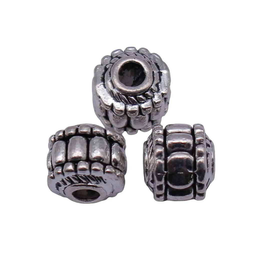 8.2x7.9x7.2mm 1.5g Antique silver zinc alloy striped loose metal beads for bracelet necklace jewelry making