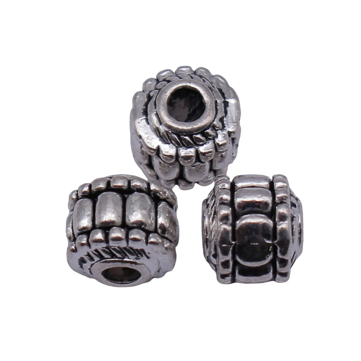 8.2x7.9x7.2mm 1.5g Antique silver zinc alloy striped loose metal beads for bracelet necklace jewelry making