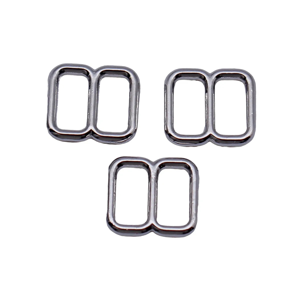 9.8x8.7x1.5mm 0.32g White K Gold Tone Zinc Alloy Double Ring Connector Charm for Necklace Bracelet Making