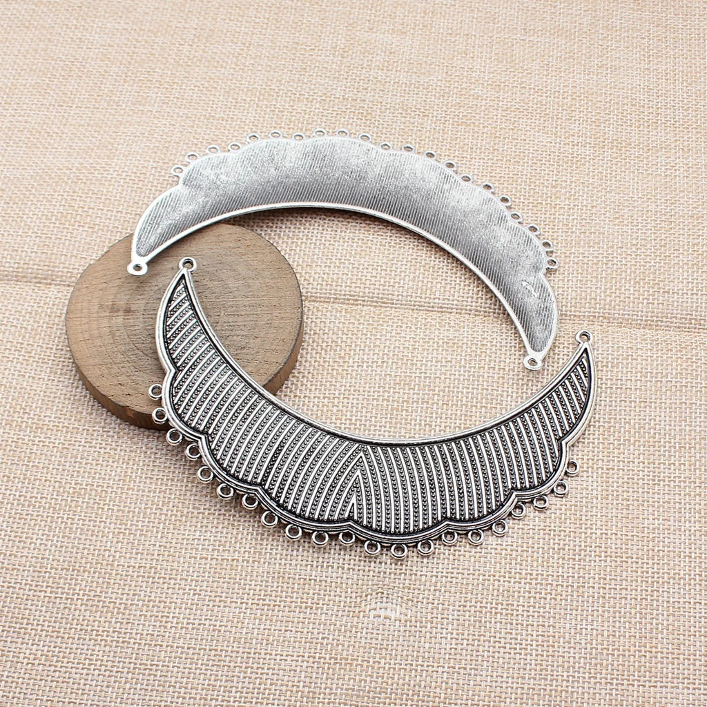 120x76mm 33.3g Antique Silver Zinc Alloy Necklace Connector Charm for DIY Statement Jewelry Making