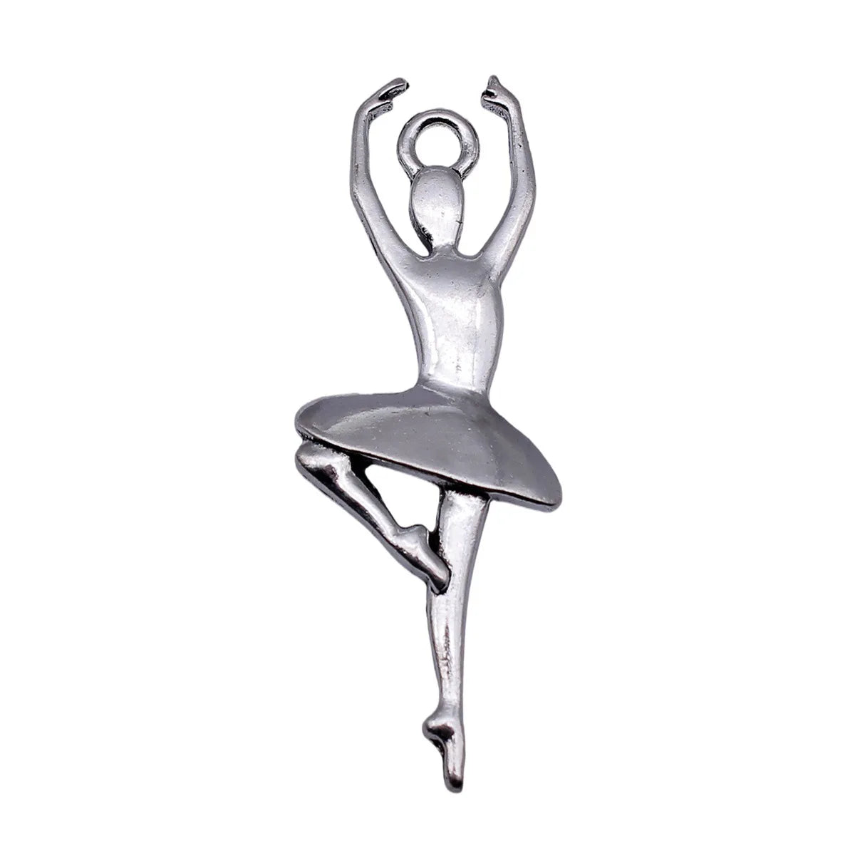 63x23mm 5.9g Antique Silver Zinc Alloy Ballerina Dancer Charm Pendant for DIY Jewelry Making
