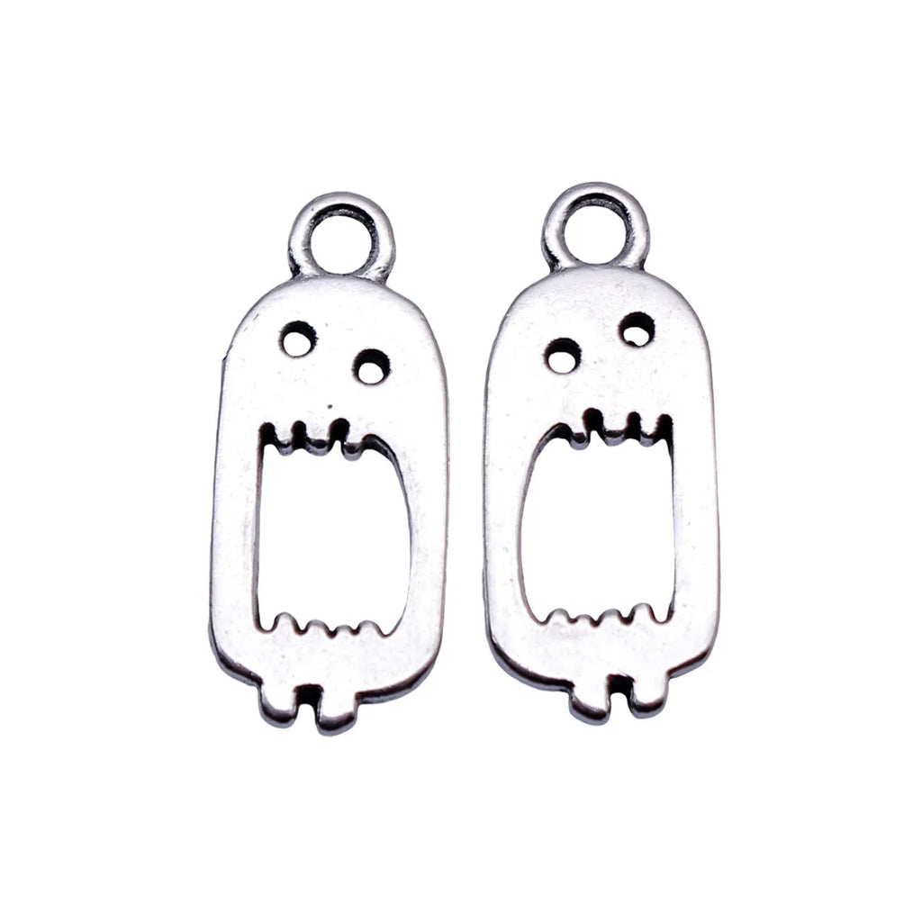 20x8.7mm 0.75g Antique Silver Zinc Alloy Cartoon Big Mouth Charm Pendant for DIY Necklace Jewelry Making