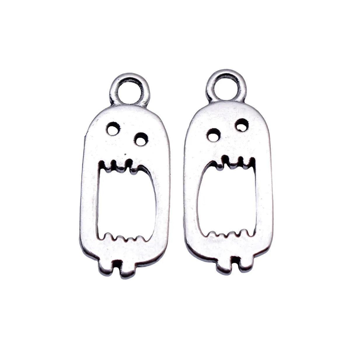 20x8.7mm 0.75g Antique Silver Zinc Alloy Cartoon Big Mouth Charm Pendant for DIY Necklace Jewelry Making