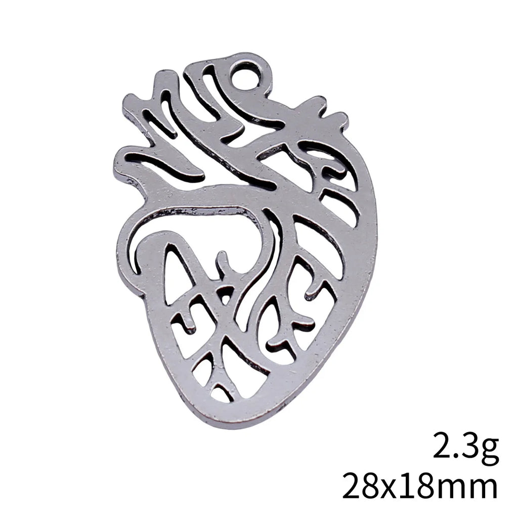 28x18mm 2.3g Antique Silver Zinc Alloy Heart Charm Pendant for DIY Necklace Bracelet Making