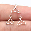 12x9.7mm 0.2g Multicolor Zinc Alloy Hollow Whale Tail Charm Pendant for DIY Necklace and Bracelet Making