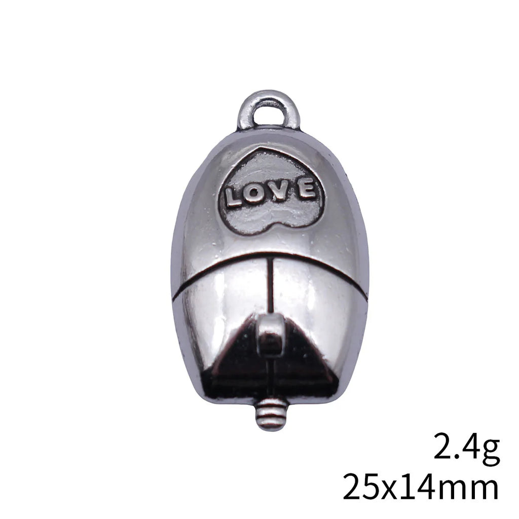 25x14mm 2.4g Antique Silver Zinc Alloy LOVE Mouse charm pendant for DIY bracelet necklace making
