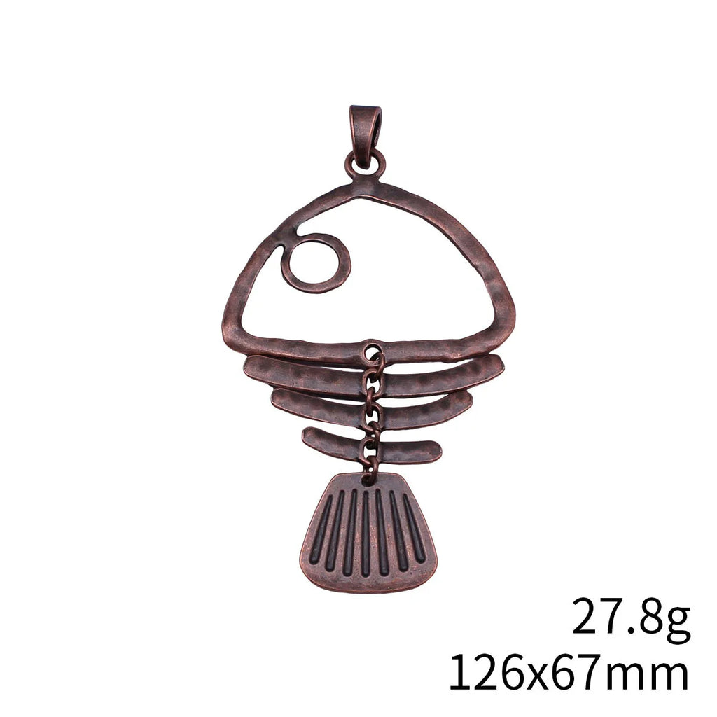 126x67mm 27.8g Multicolor Zinc Alloy Fishbone Fish Charm Pendant for DIY Necklace Keychain Jewelry Making