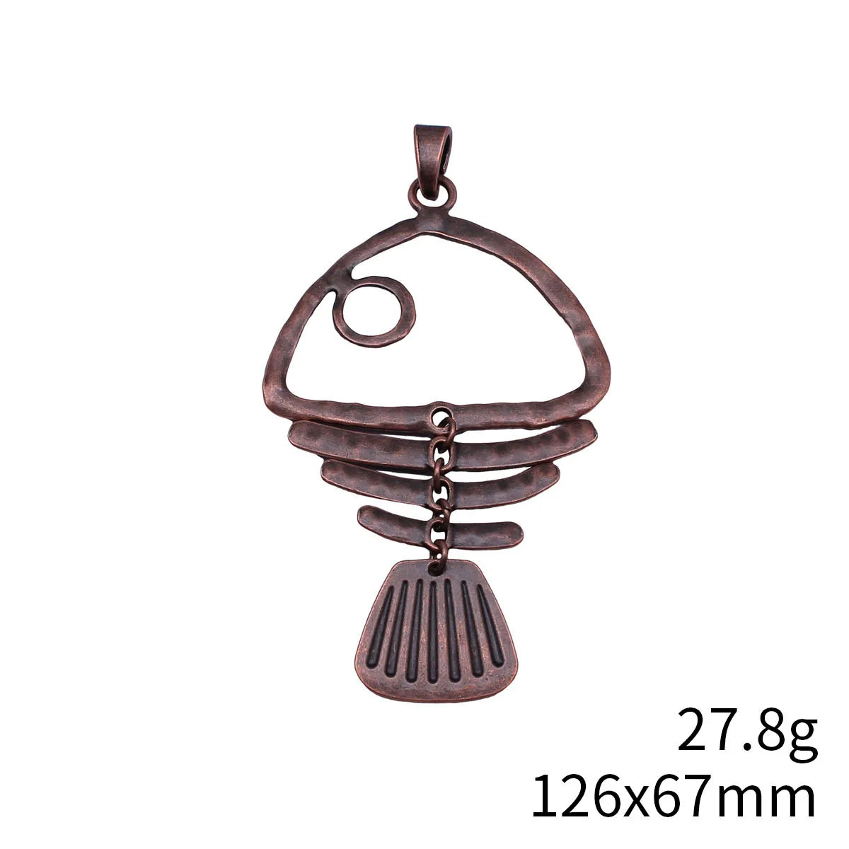 126x67mm 27.8g Multicolor Zinc Alloy Fishbone Fish Charm Pendant for DIY Necklace Keychain Jewelry Making