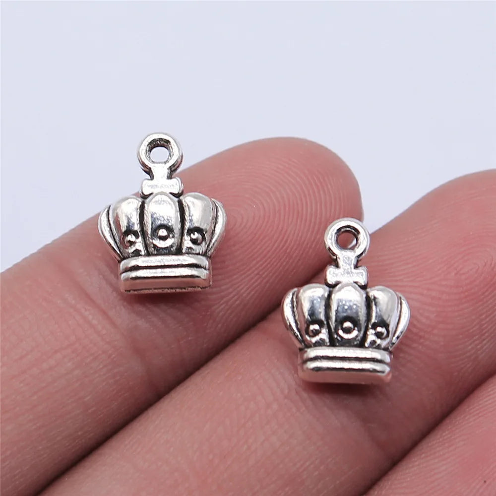 14x10mm 1.8g Multicolor Zinc Alloy Crown charm pendant for DIY necklace bracelet jewelry making