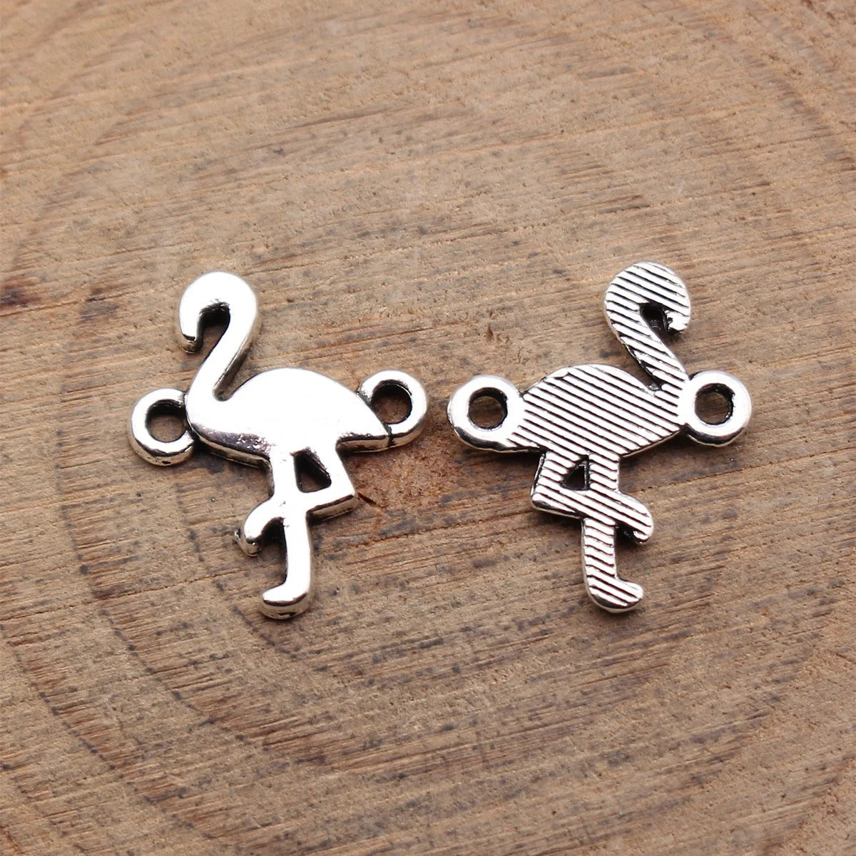 16x14mm 0.66g Antique Silver Zinc Alloy Flamingo Bird Connector Charm for DIY Bracelet Jewelry Making