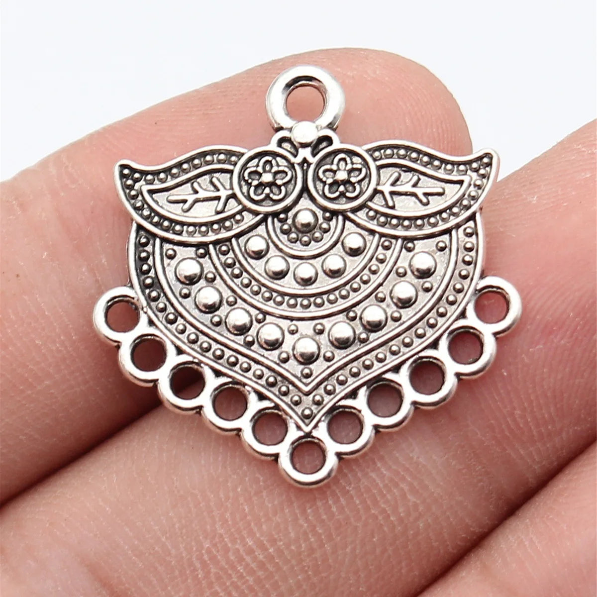 27x27mm 2.6g Multicolor Zinc Alloy Round Earring Connector Charm for DIY Earring Jewelry Making
