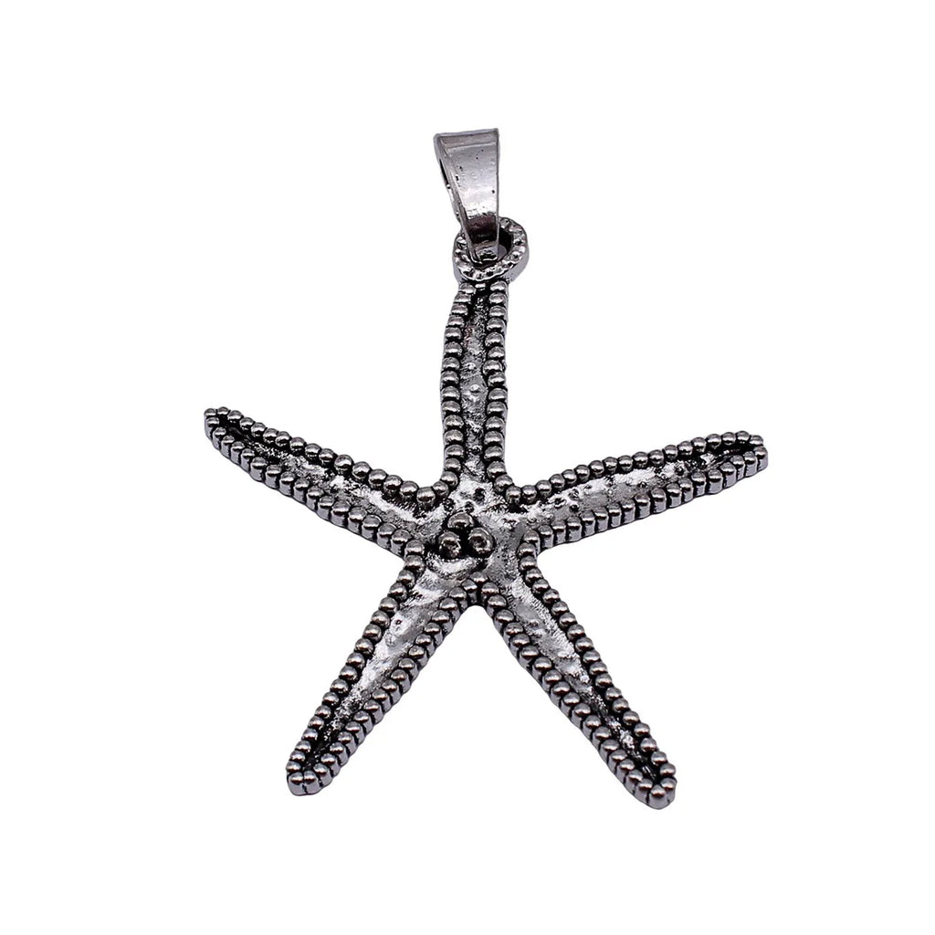 80x61mm 12.6g Antique Silver Zinc Alloy Large Starfish Charm Pendant for DIY Beach Necklace Jewelry