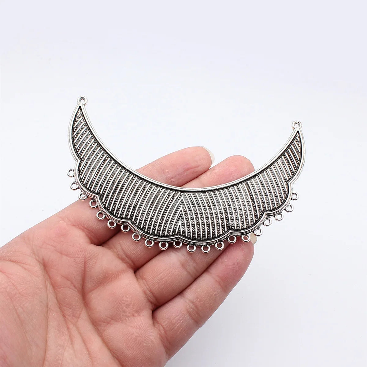 120x76mm 33.3g Antique Silver Zinc Alloy Necklace Connector Charm for DIY Statement Jewelry Making