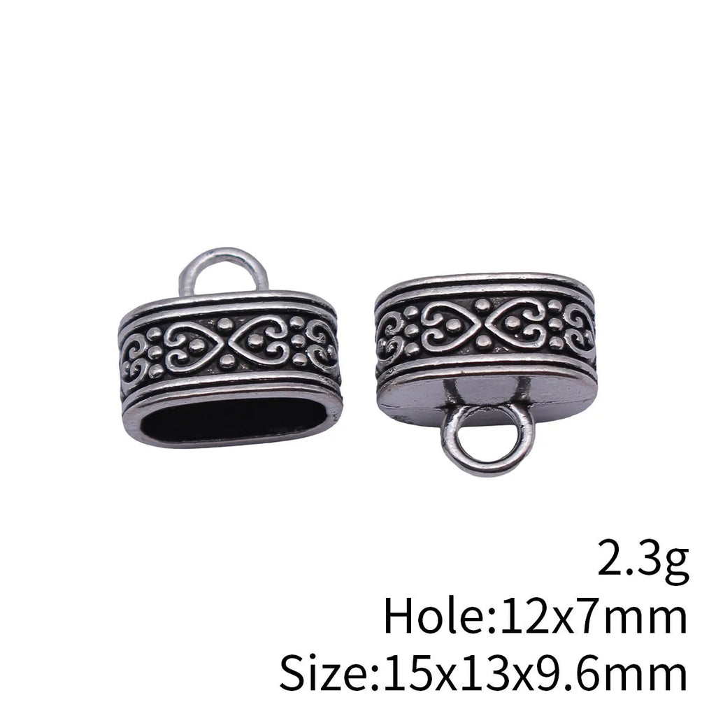 15x13x9.6mm 2.3g Round Antique Silver Zinc Alloy Heart Pattern Oval Tassel Cap End for DIY Tassel Jewelry Making