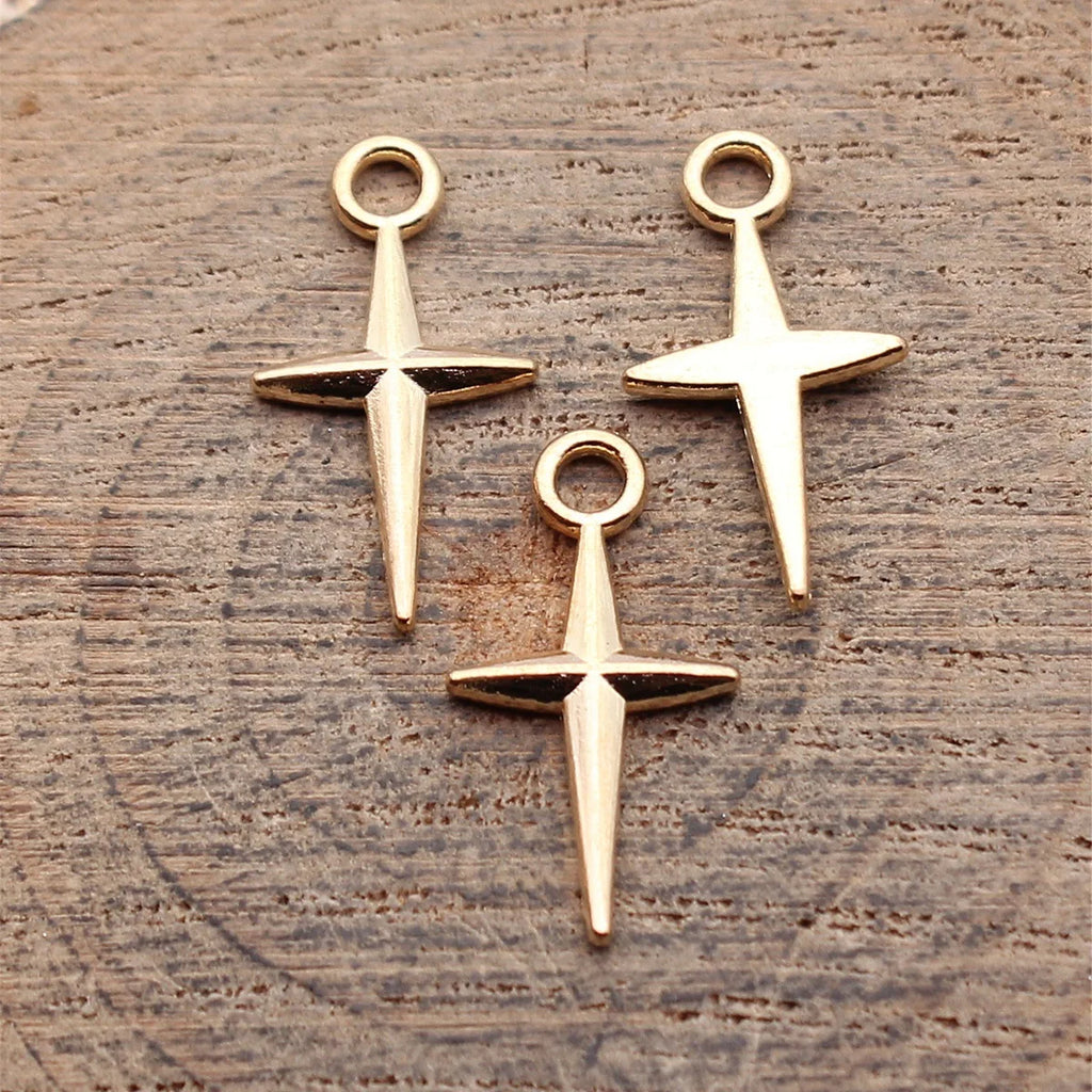 20x10mm 0.45g Multicolor Zinc Alloy Cross Star Charm Pendant for DIY Necklace Bracelet Jewelry
