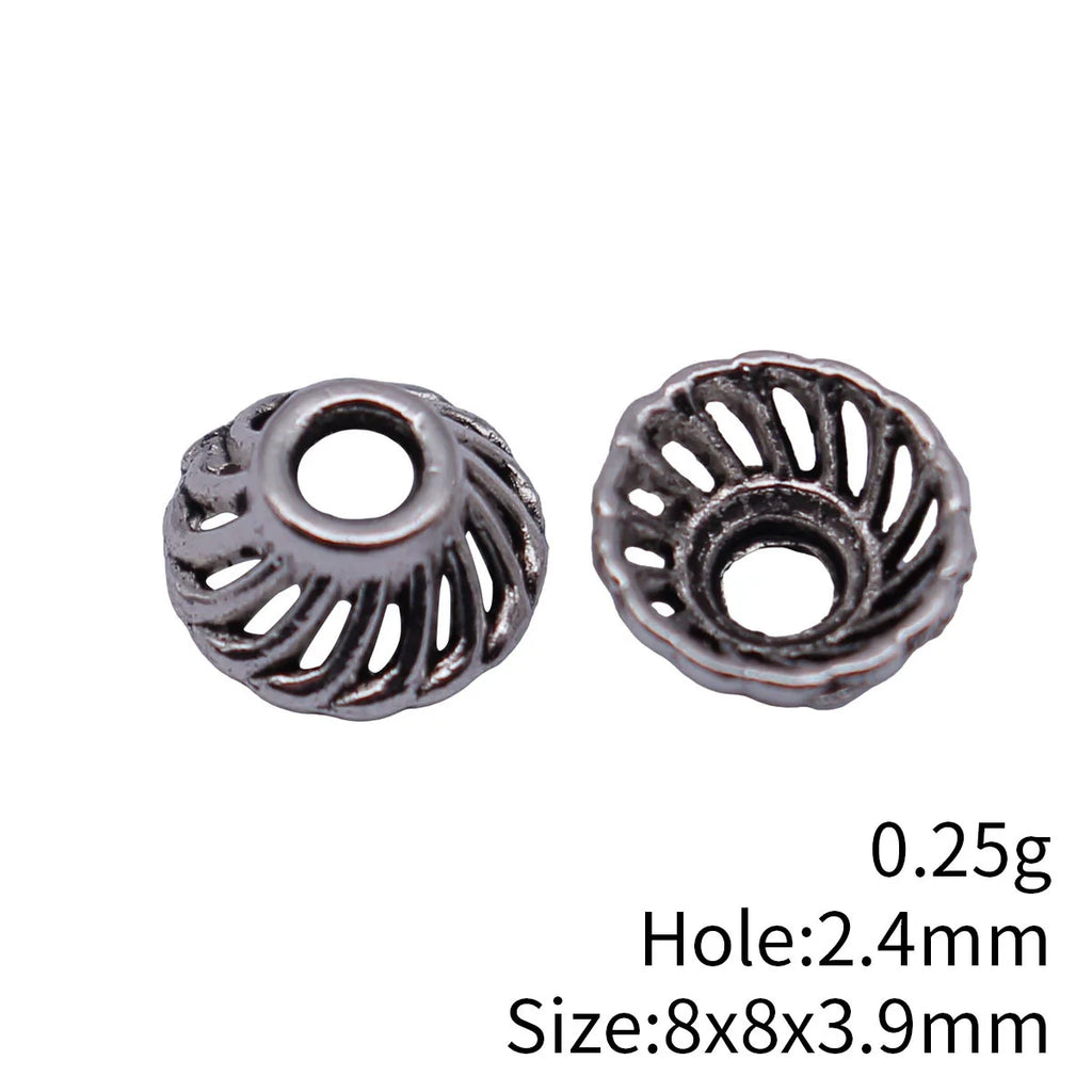 8x8x3.9mm 0.25g Antique Silver Zinc Alloy Spiral Bead Caps Flower Cones for DIY Bracelet Necklace Making