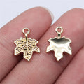 15x11mm 0.5g KC Gold Zinc Alloy Leaf Charm Pendant for DIY Bracelet Necklace Jewelry Making