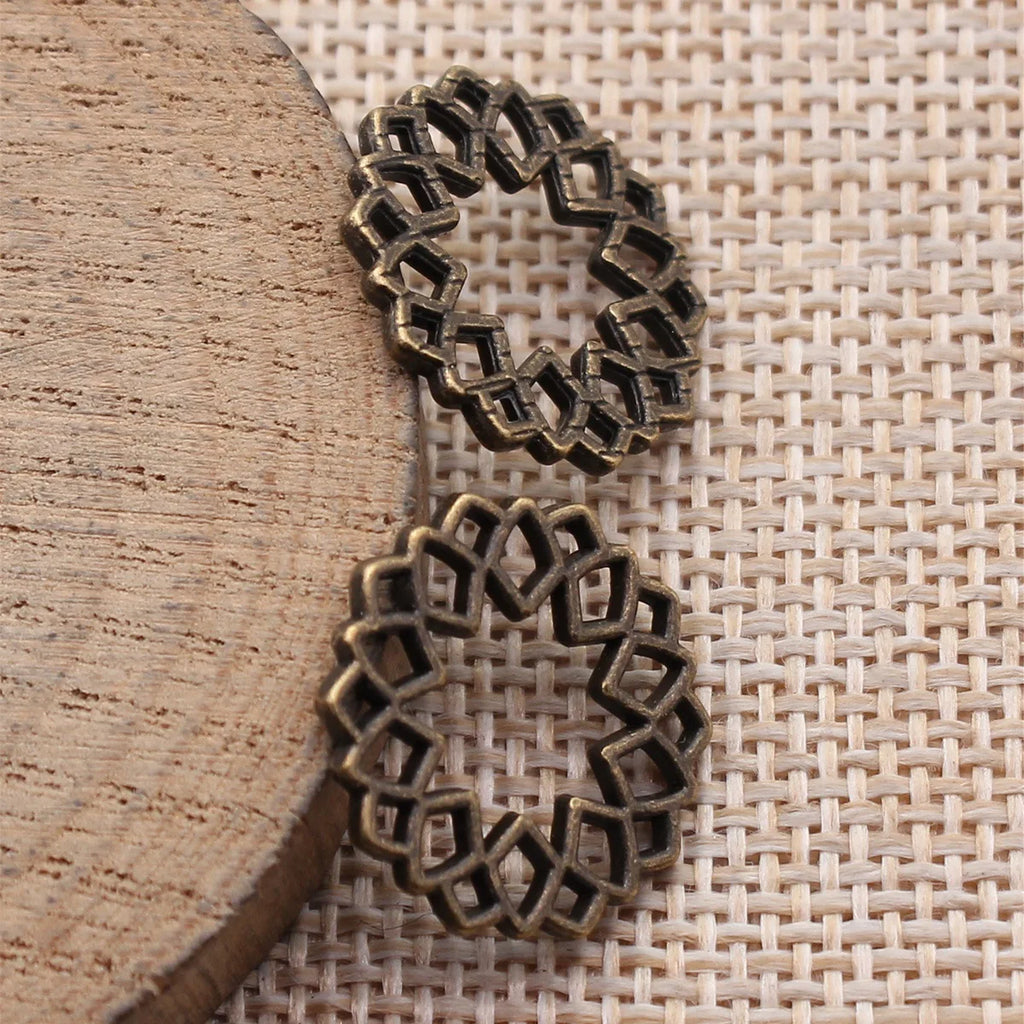 19x19mm 1.2g Multicolor Zinc Alloy Hollow Geometric Pattern Connector Charm for DIY Bracelet Earrings