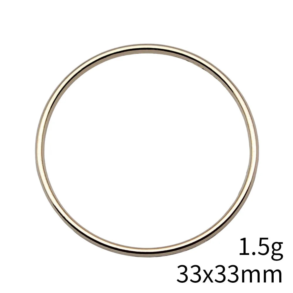 33x33mm 1.5g KC Gold Zinc Alloy Round Ring Charm Pendant for DIY Necklace Bracelet Jewelry Making