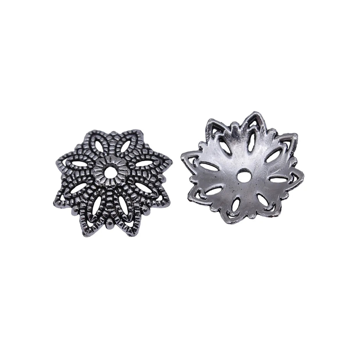 15x15mm 0.8g Antique Silver Zinc Alloy Flower Bead Caps Spacer Findings for DIY Jewelry Making
