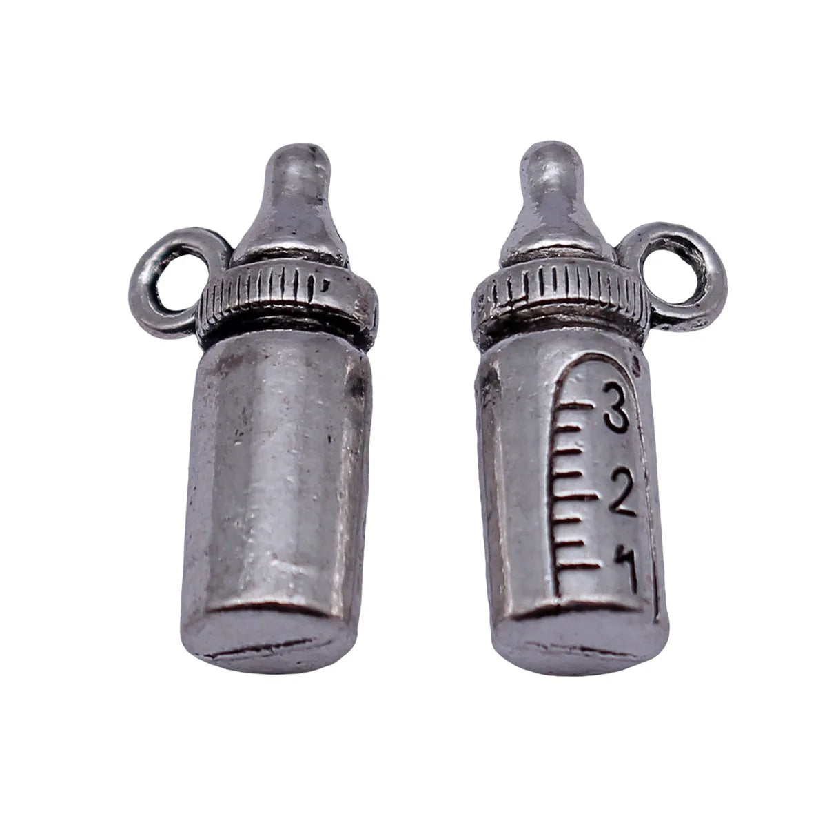 20x9.8x6.3mm 3.1g Antique Silver Zinc Alloy 3D Baby Bottle Charm Pendant for Bracelet Necklace Making