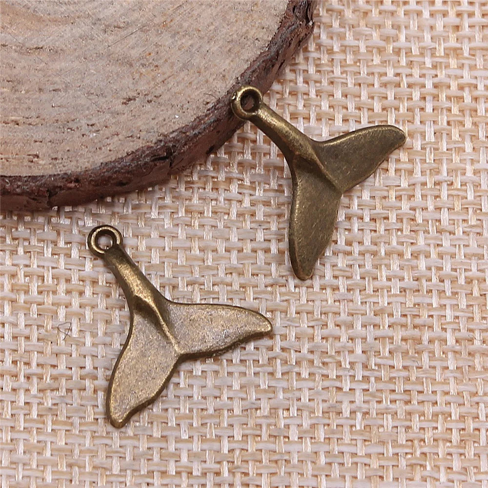 19x19mm 1g Multicolor Zinc Alloy Fish Tail Charm Pendant for DIY Necklace Bracelet Jewelry