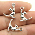 19x16mm 1.9g Multicolor Zinc Alloy Cat Charm Pendant for DIY Necklace and Bracelet Making