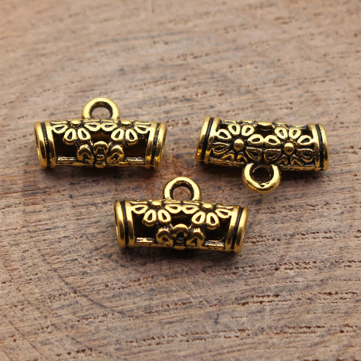 14x8.7x5.2mm 0.7g Multicolor Zinc Alloy Flower Three-Hole Pendant Bail Connector for DIY Necklace Making