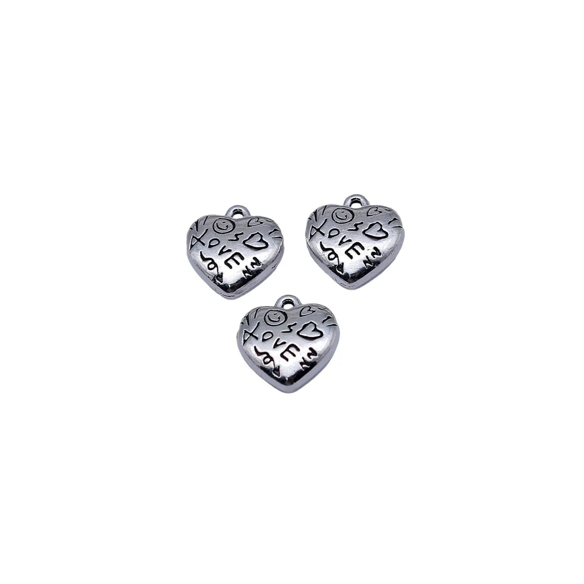 13x12x4.7mm 2.4g Antique Silver Zinc Alloy LOVE Heart Charm Pendant for DIY Necklace Bracelet Making