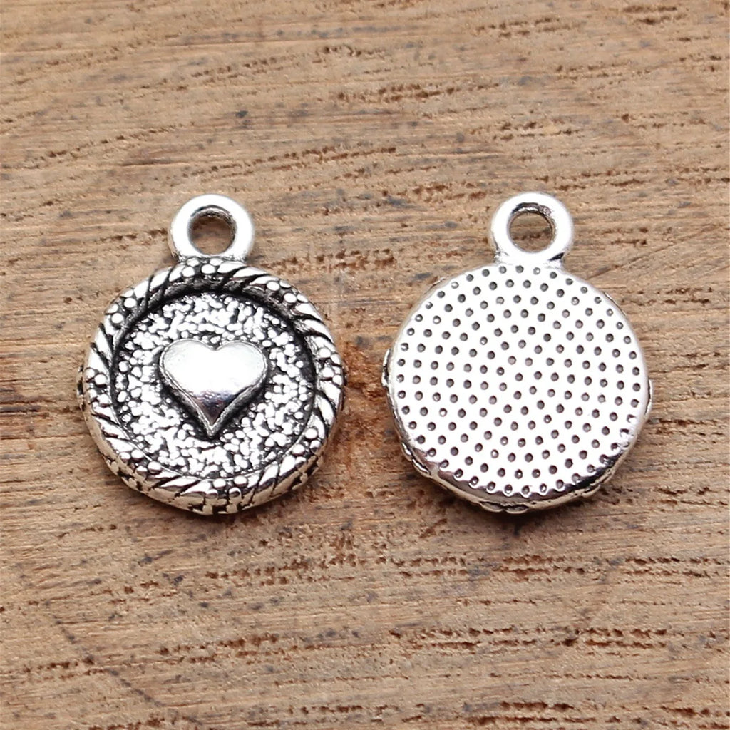 16x12mm 1.2g Antique Silver Zinc Alloy Heart Tag Charm Pendant for DIY Necklace Bracelet Making