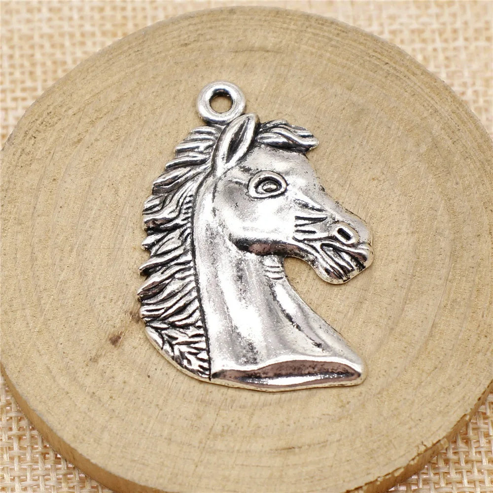 43x29mm 5g Multicolor Zinc Alloy Horse Head Charm Pendant for DIY Necklace Bracelet Jewelry