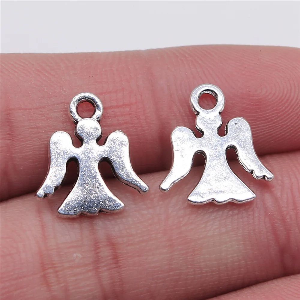 14x15mm 0.8g Multicolor Zinc Alloy Angel Charm Pendant for DIY Necklace Bracelet Jewelry Making